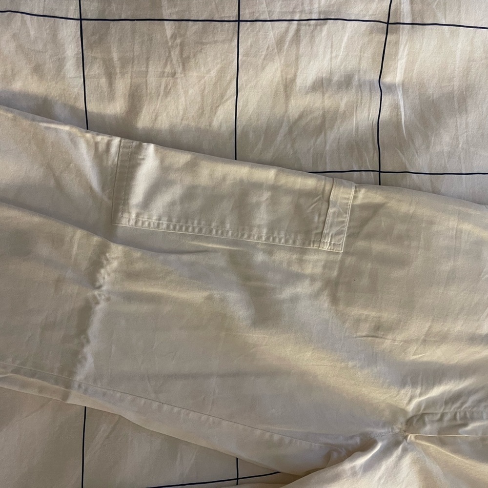 100% Cotton Vintage White Cargo Pants - Picture 3 of 7